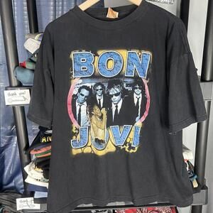 y2k bon jovi rap stye graphic tee xl